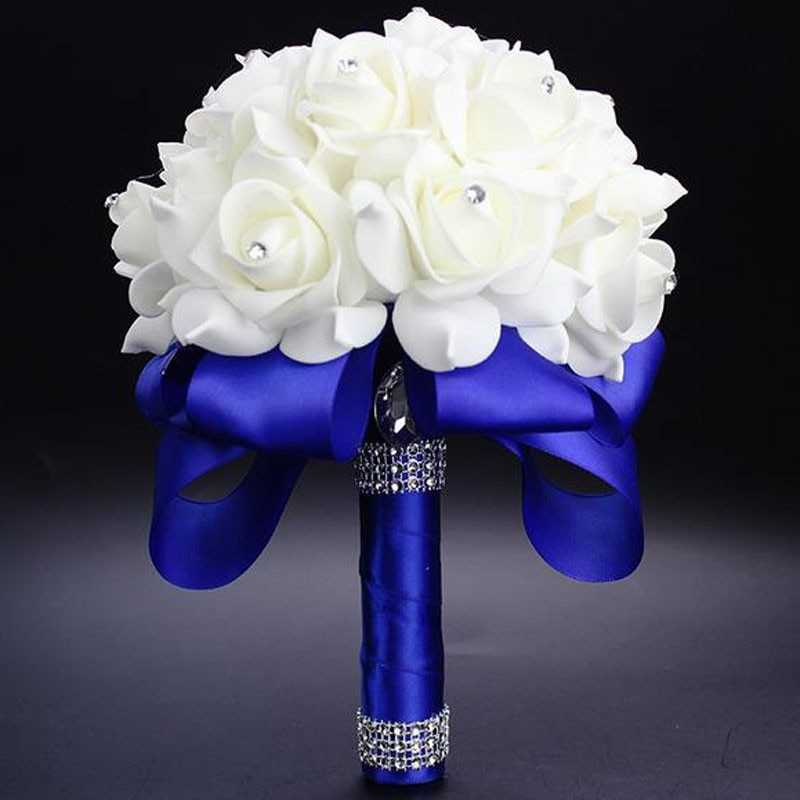 Свадебный букет невесты в синем цвете