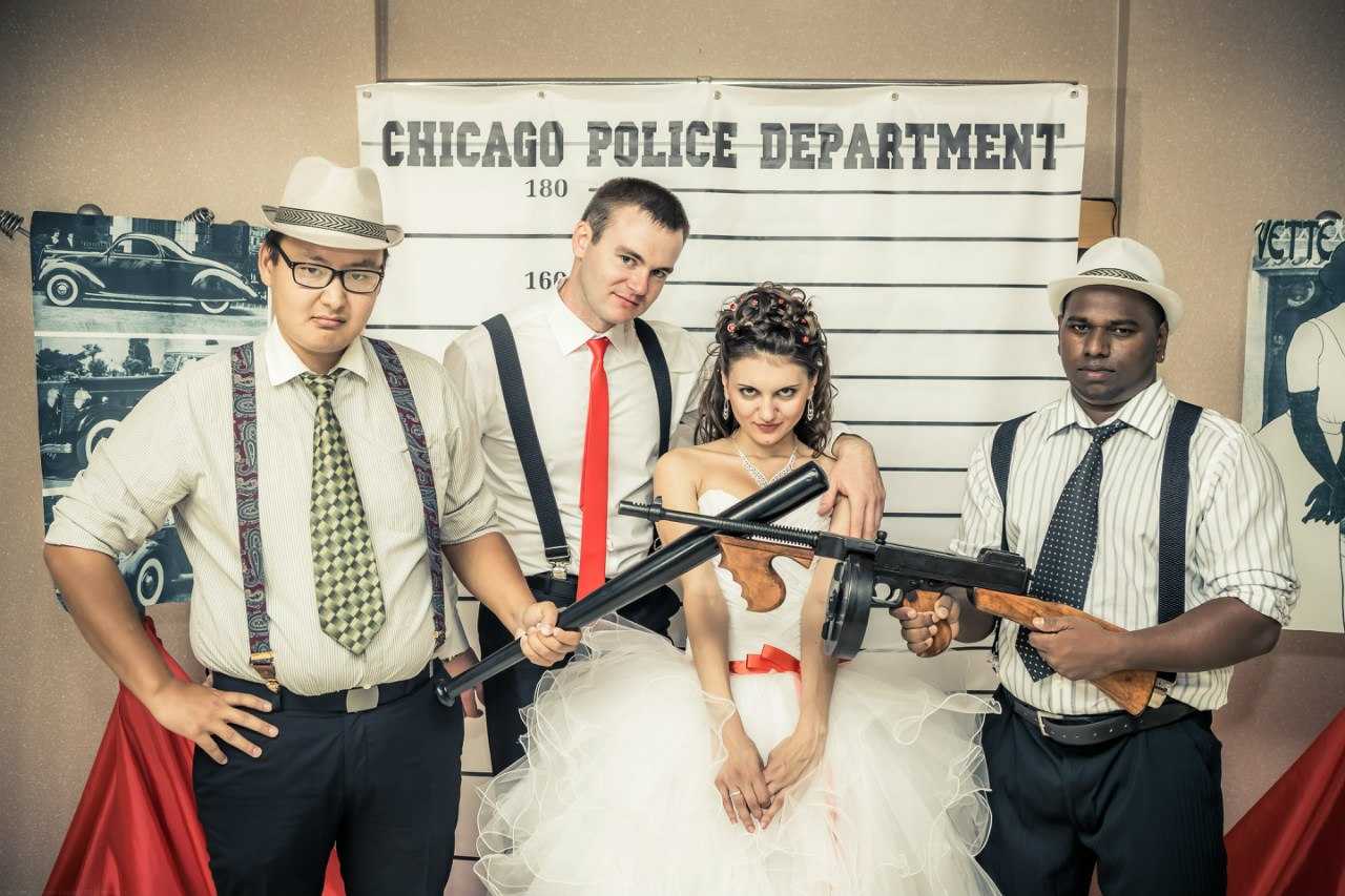 Выкуп невесты в стиле Чикаго - подготовка реквизиты сценарий и видео процесса