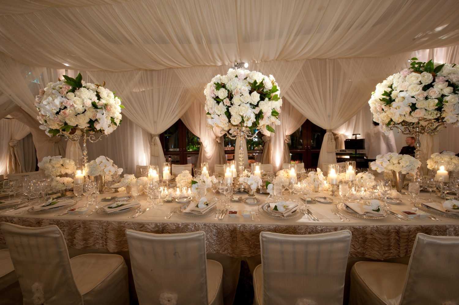 Украшение зала на свадьбу (86 фото): оформление свадебного банкетного помещения в стиле «рустик» и других