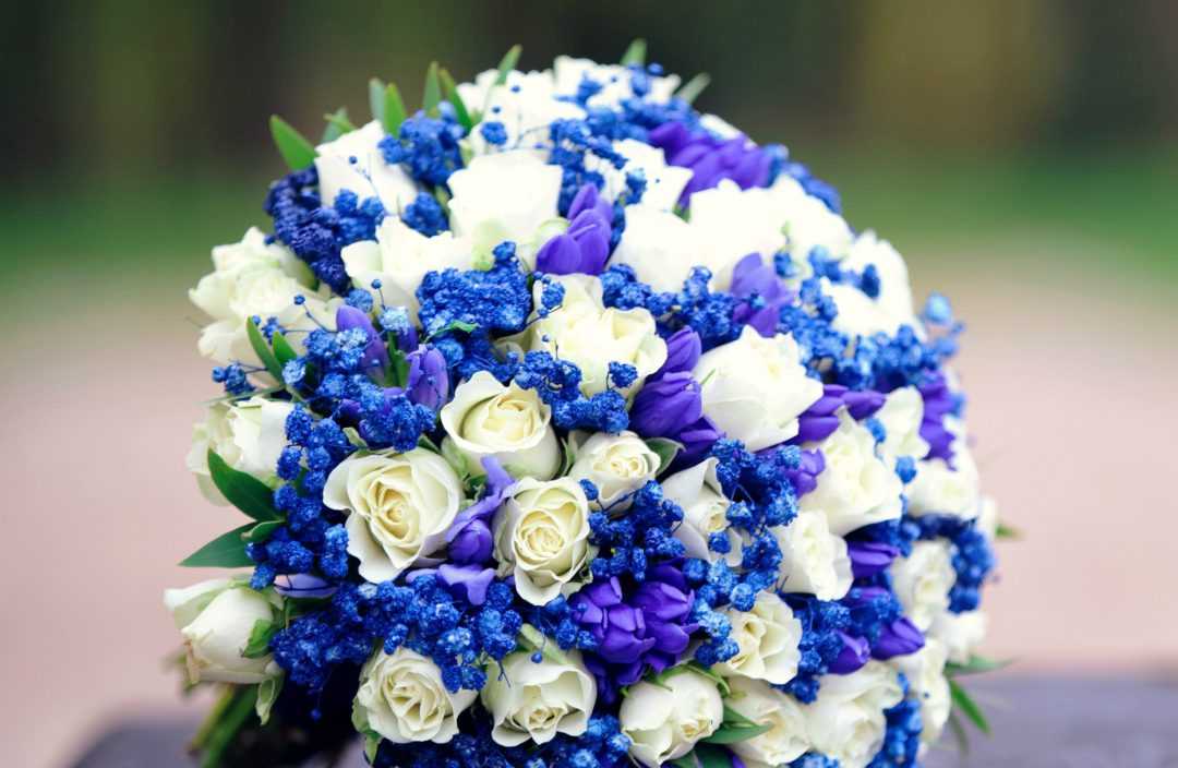 Голубой свадебный букет для невесты - ак выбрать композицию на что опираться при подборе ее цветовой палитры какие сине-голубые цветы пользуются особым спросом у новобрачных Особенности выбора аксессуаров для удачного декора