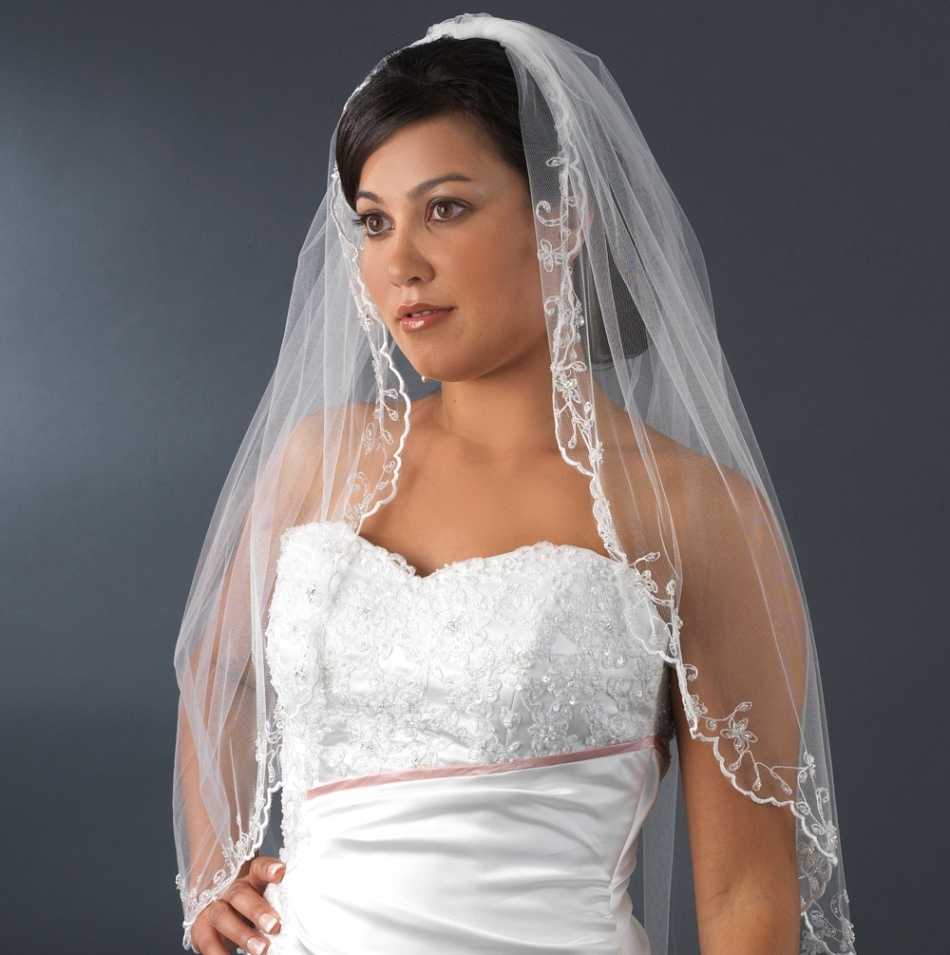 Длинная фата невесты - виды, с какими платьями и прическами сочетается, фото