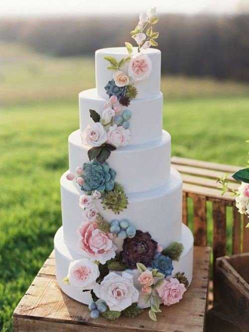 Кремовый свадебный торт (фото)
