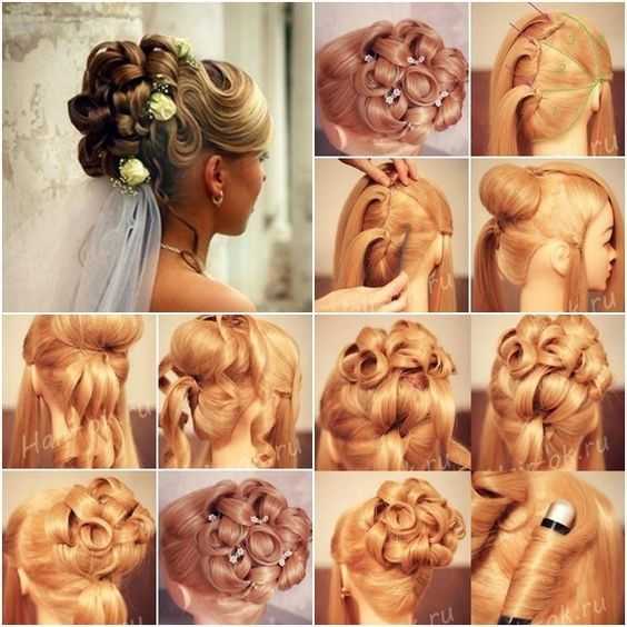 Идеи того как может выглядеть причёска невесты Варианты причёсок на свадьбу Простые и интересные варианты причёсок Причёска с фатой или без Причёски на волосы разной длины