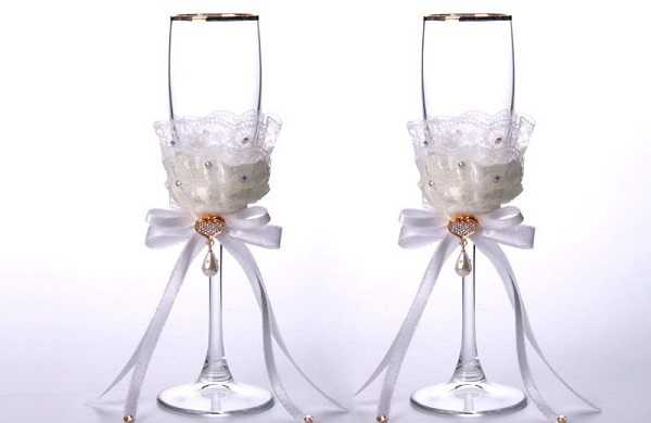 Как украсить свадебные бокалы своими руками: пошаговые мастер-классы с фото